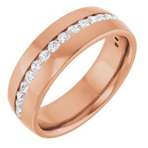 14K Rose 3/8 CTW Black Natural Diamond Band